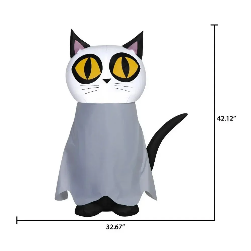 Way to Celebrate Halloween Cat in Ghost Costume Airblown Inflatable New